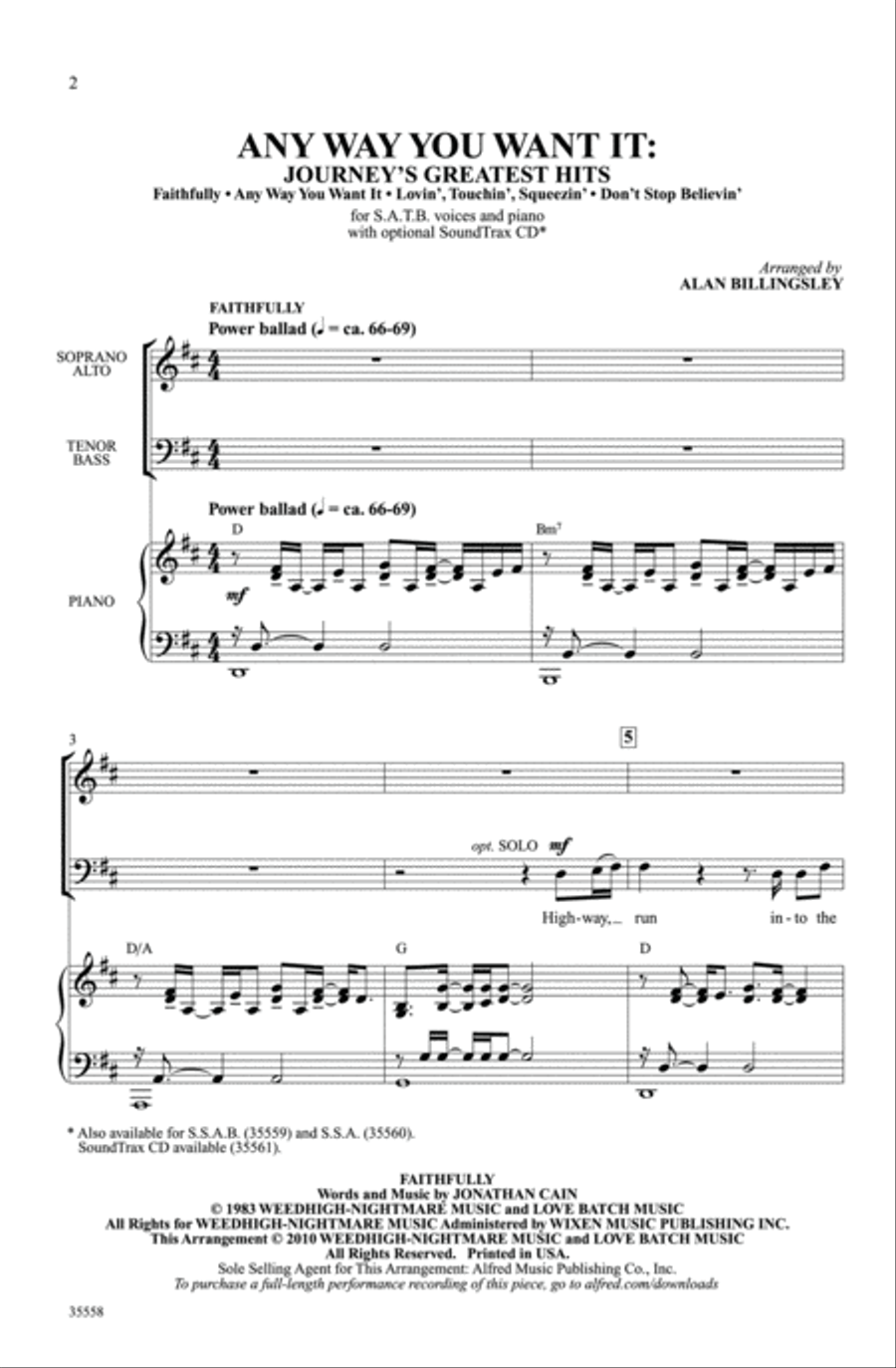 Any Way You Want It: Journey's Greatest Hits - SoundTrax CD (CD only) Choir scores gallery preview page 2