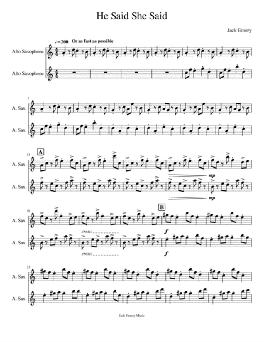 He Said She Said He Said She Said Woodwind Duet scores gallery preview page 1