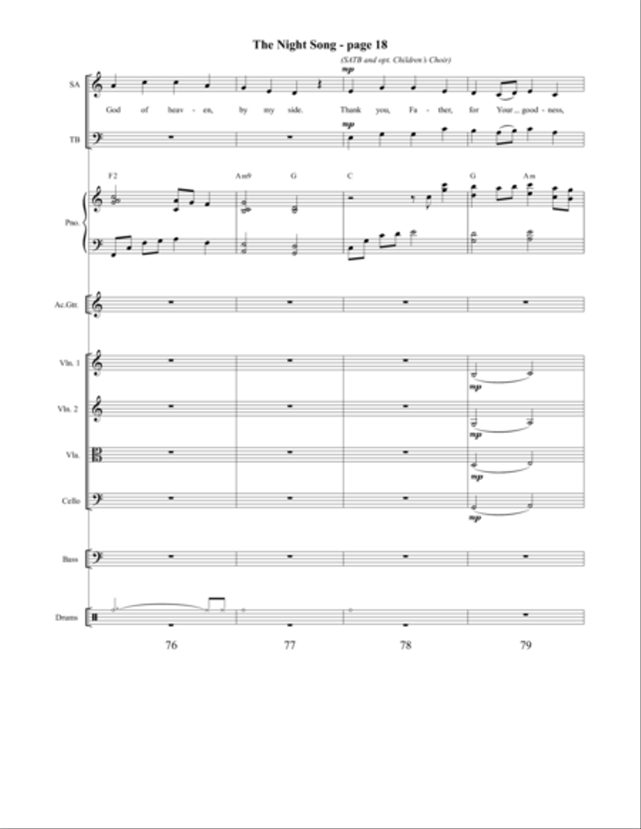 The Night Song 4-Part scores gallery preview page 19