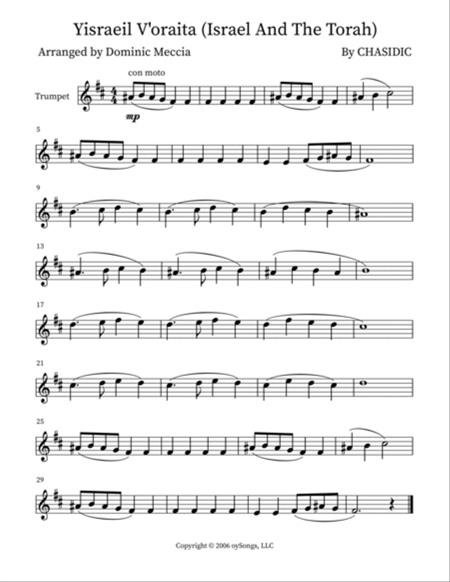 Yisraeil V'oraita (Israel And The Torah) Small Ensemble scores gallery preview page 3