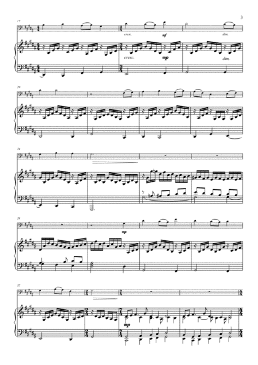 Nostalgia for Cello (or Viola) and Piano String Duet scores gallery preview page 3