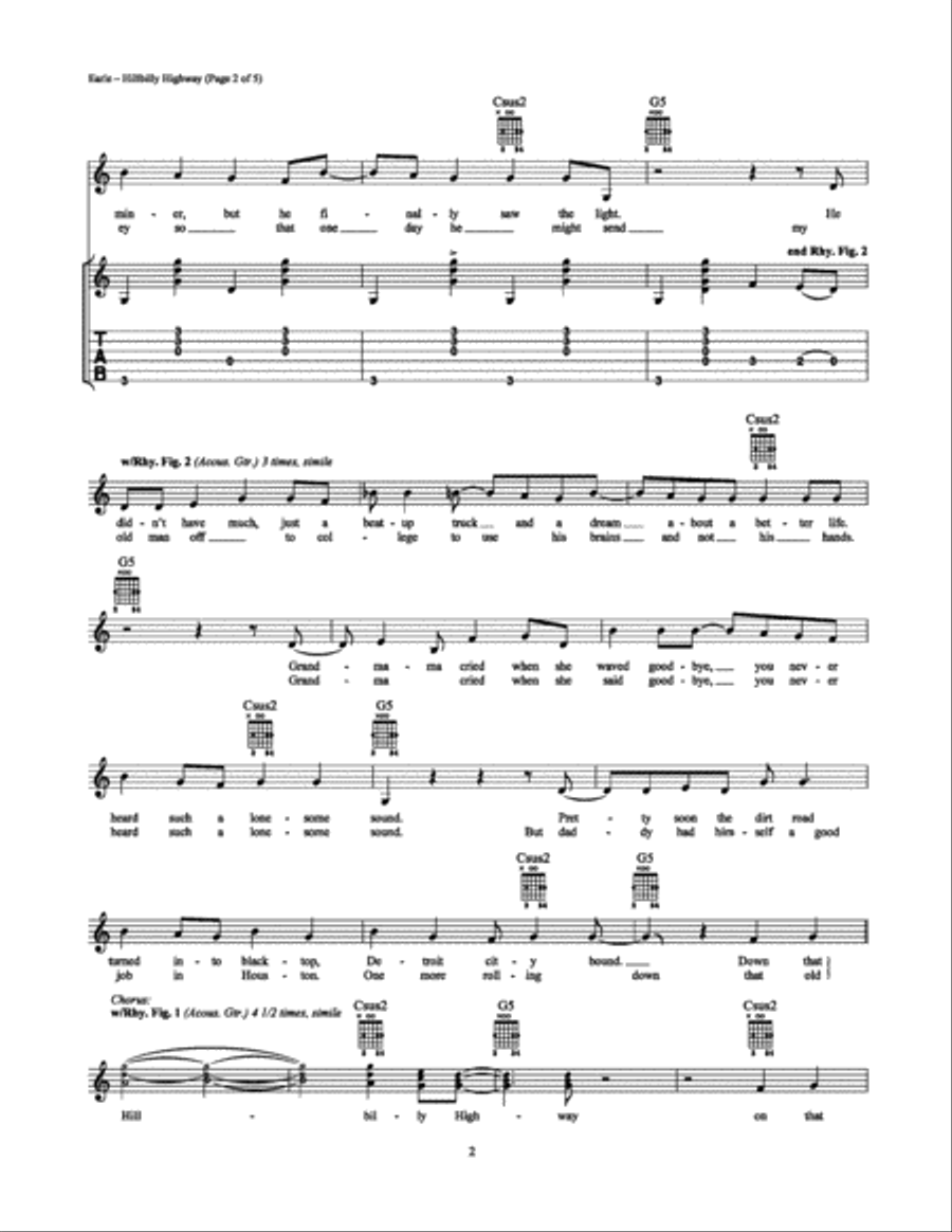 Hillbilly Highway Electric Guitar scores gallery preview page 2