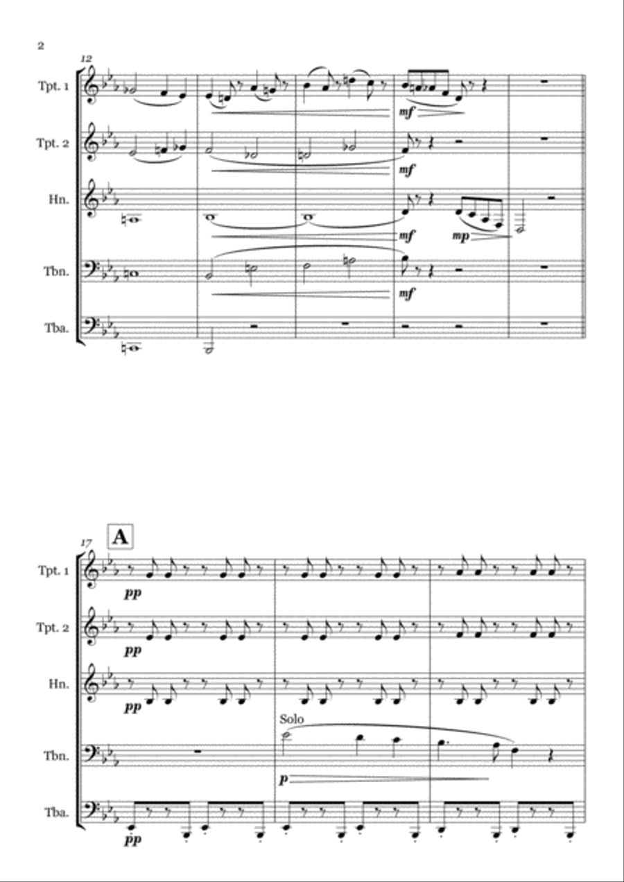 Prelude to La Traviata Brass Ensemble scores gallery preview page 2