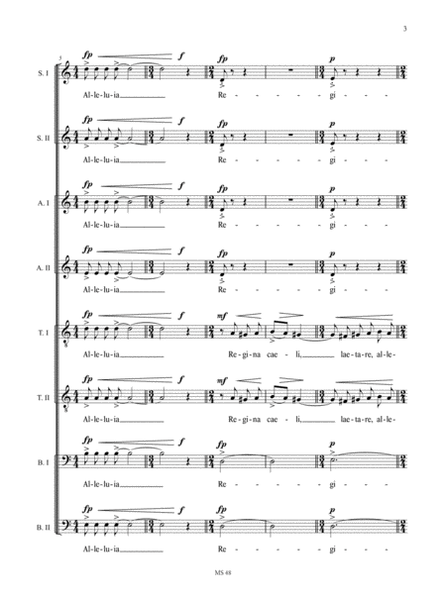 Regina Caeli for 8-Part Choir (SSAATTBB) (2012)