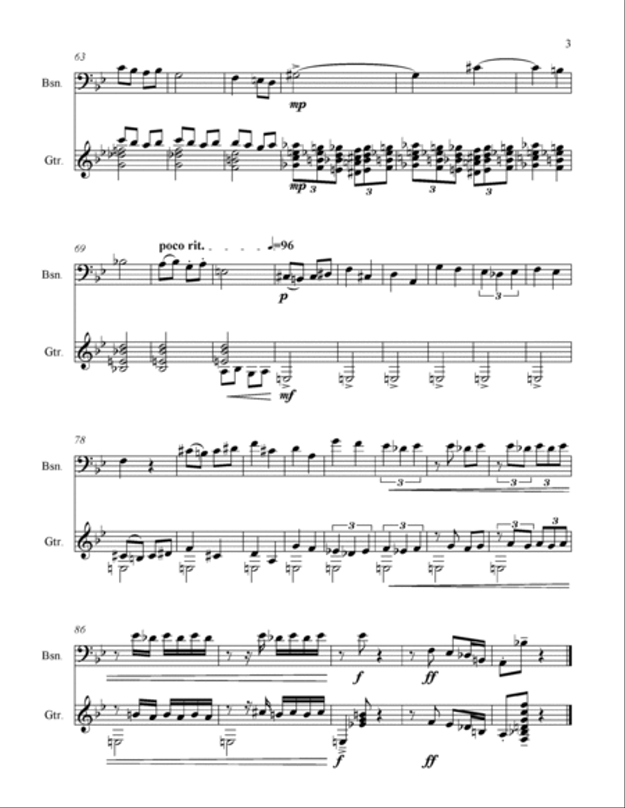 Bassoon and Guitar Sonata Bassoon scores gallery preview page 3