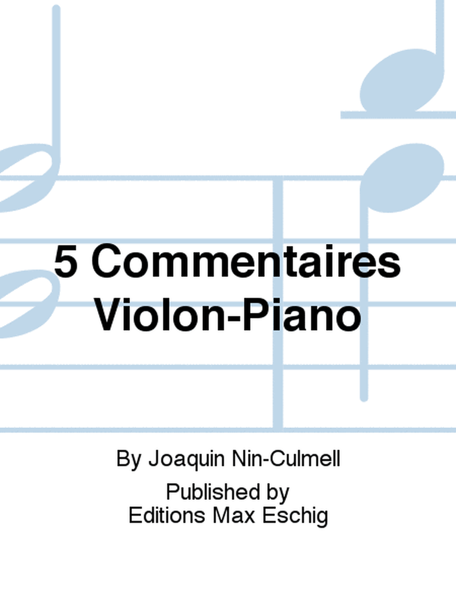5 Commentaires Violon-Piano
