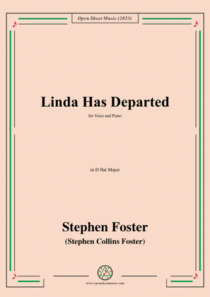 Book cover for S. Foster-Linda Has Departed,in D flat Major