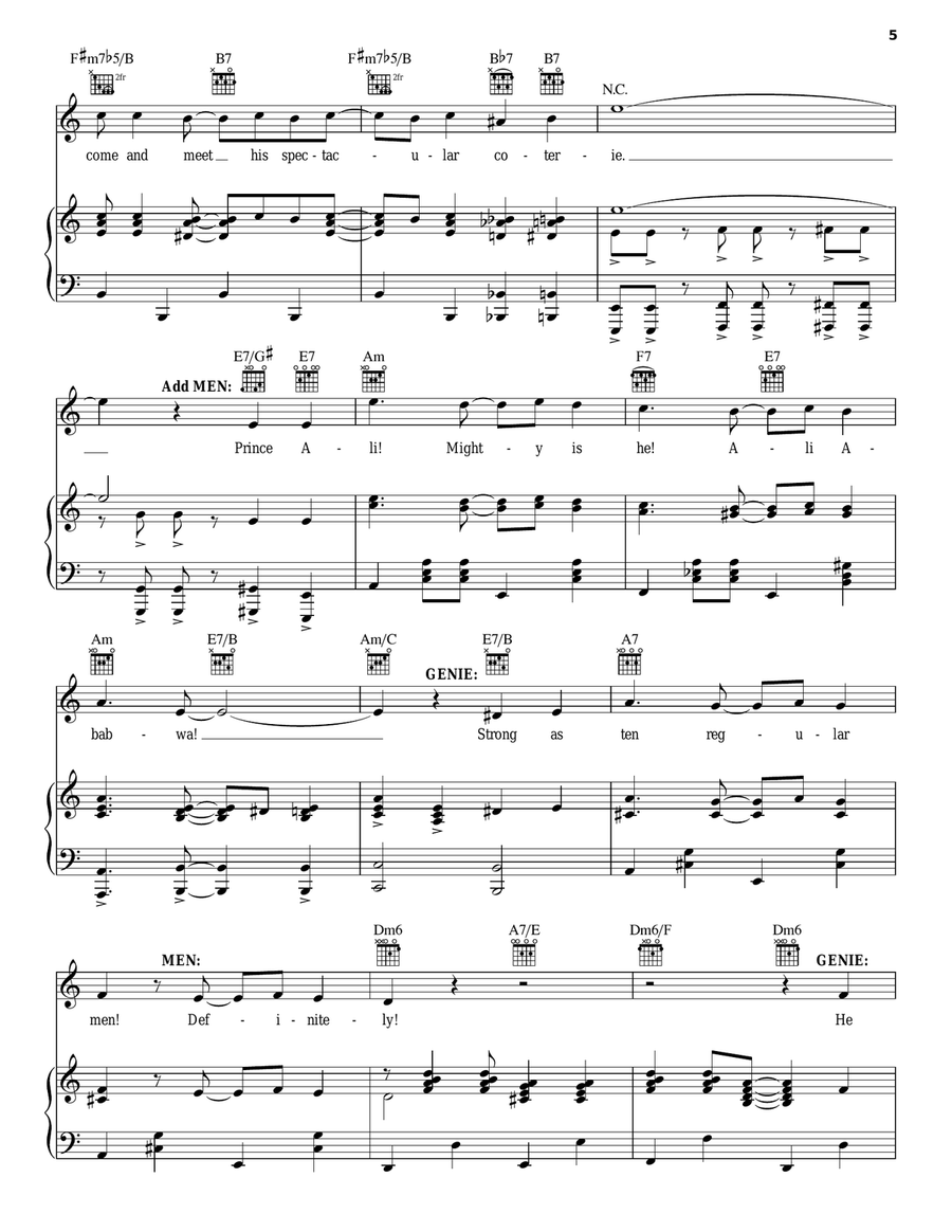 Prince Ali (from Aladdin: The Broadway Musical) Guitar scores gallery preview page 5