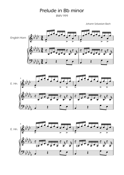 Prelude in Bb minor - BWV 999 - English Horn image number null