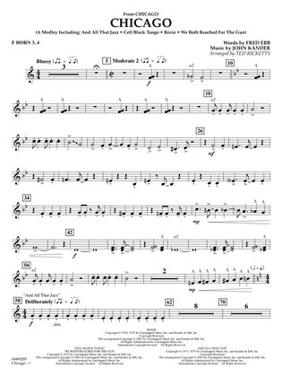 Chicago (arr. Ted Ricketts) - F Horn 3 & 4