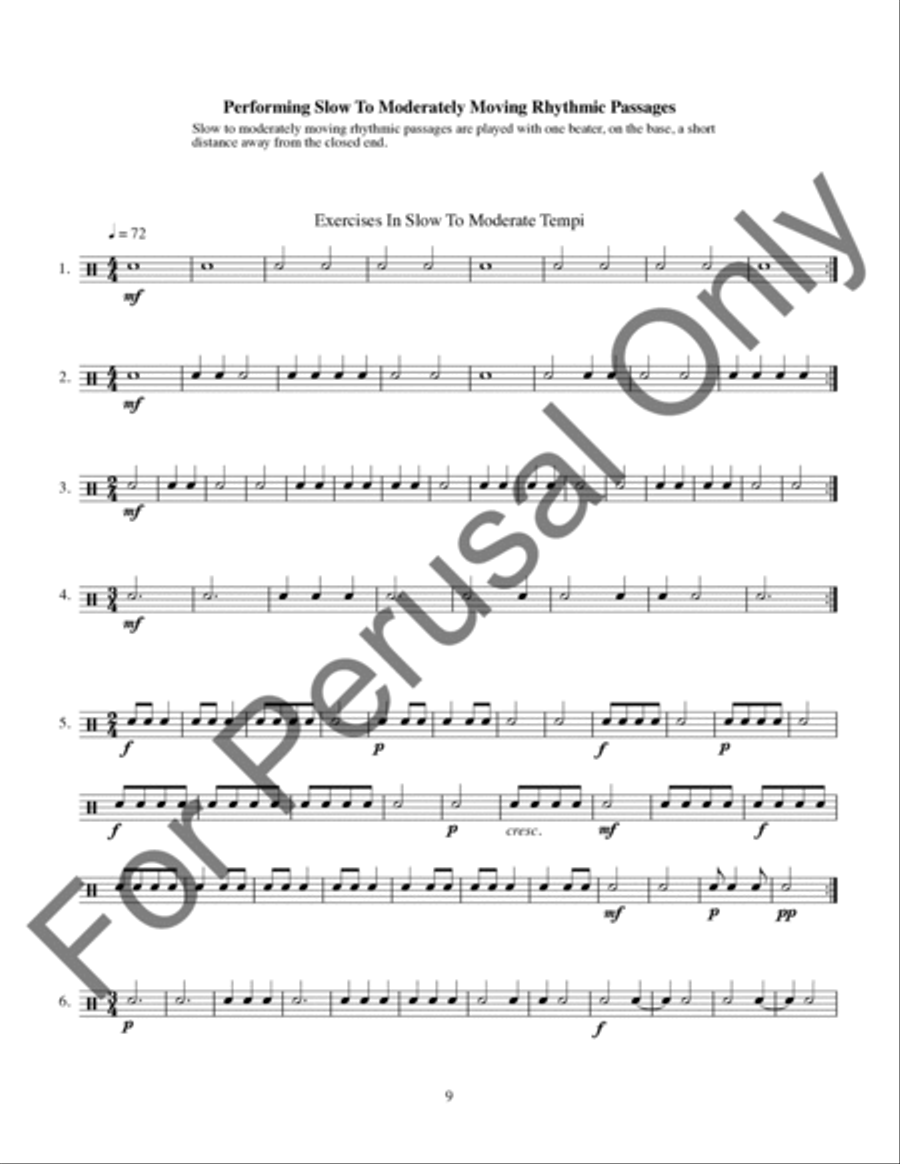Techniques and Exercises for Playing Triangle, Tambourine, and Castagnets Percussion scores gallery preview page 10