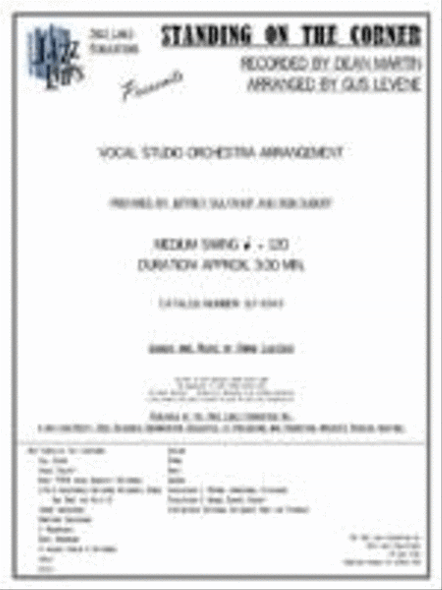 Standing On The Corner Standing On The Corner Orchestra scores gallery preview page 1