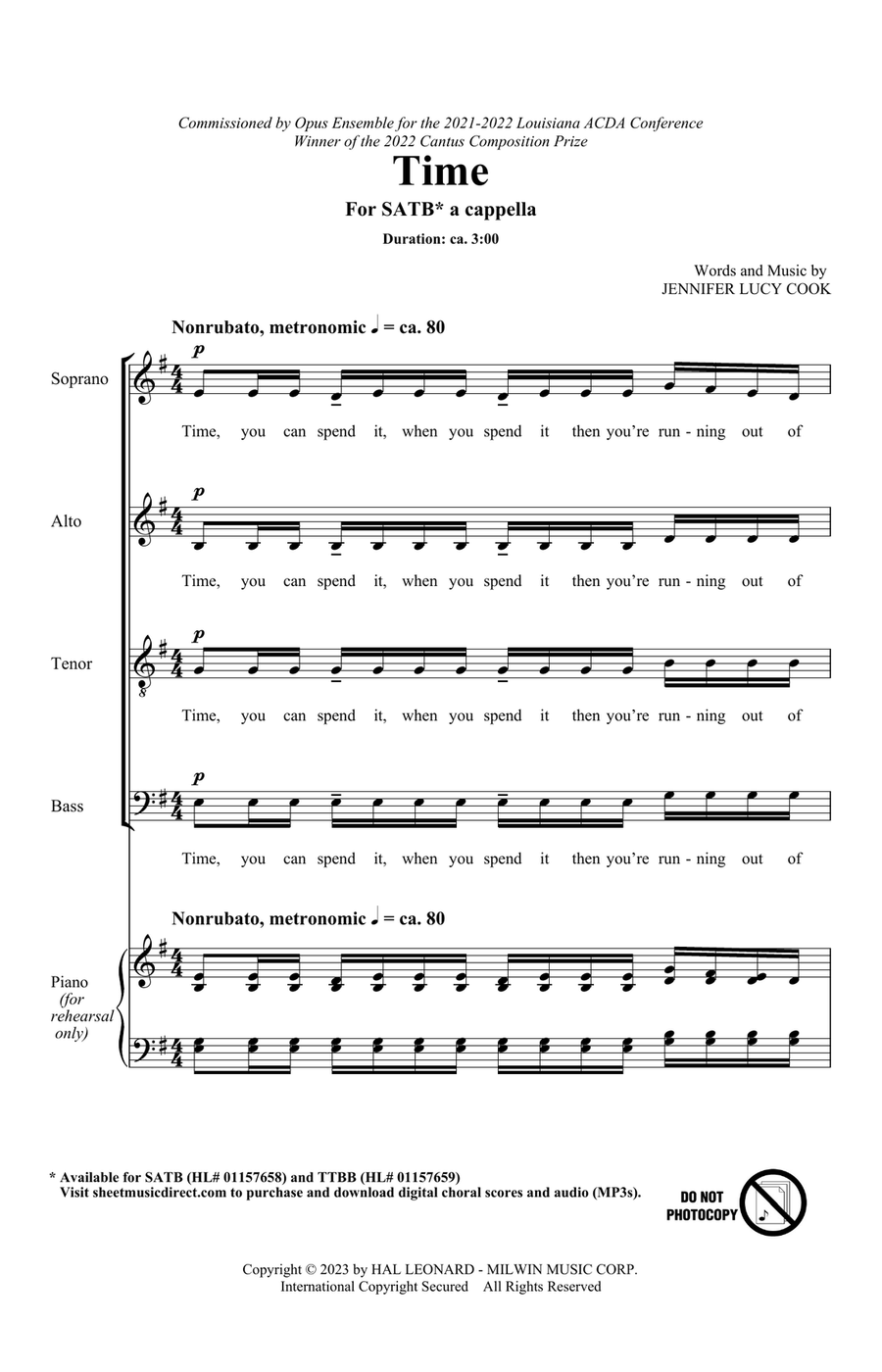 Time 4-Part scores gallery preview page 1