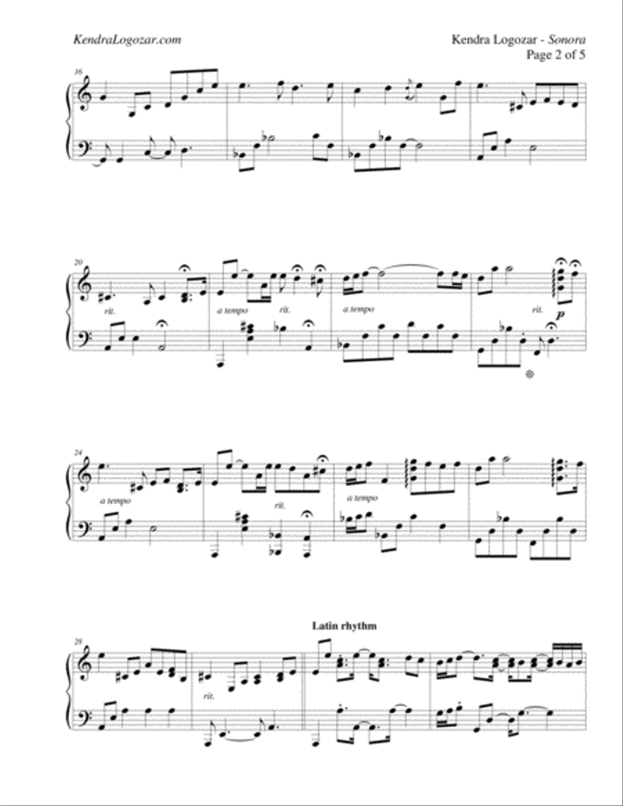 Sonora Sonora Piano Solo scores gallery preview page 2