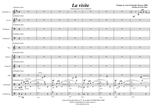 La visite --- Orchestral score with full parts --- Voice and piano part --- JCM 2008