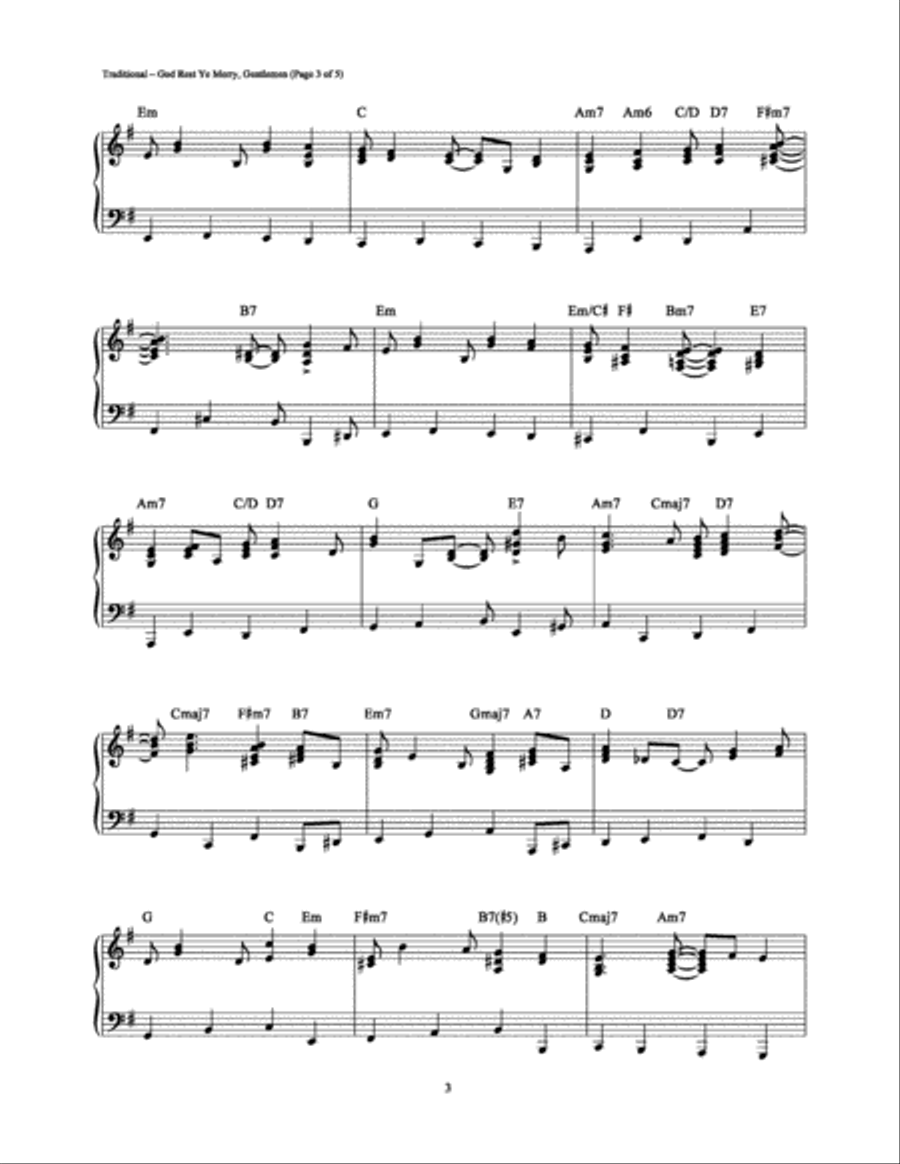 God Rest Ye Merry, Gentlemen Piano Solo scores gallery preview page 3