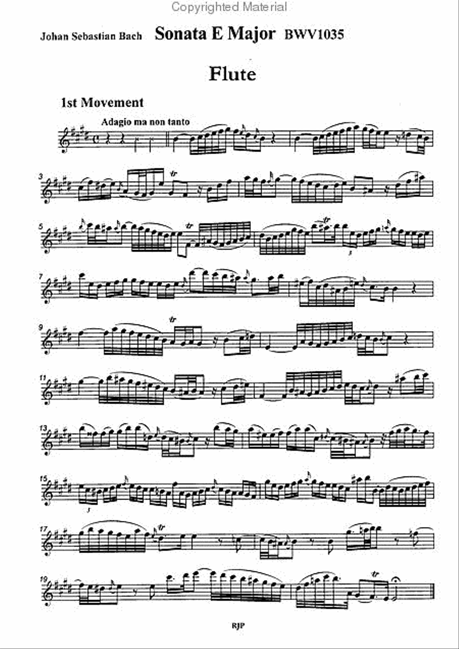 Sonata in E Major, BWV1035 Flute scores gallery preview page 2