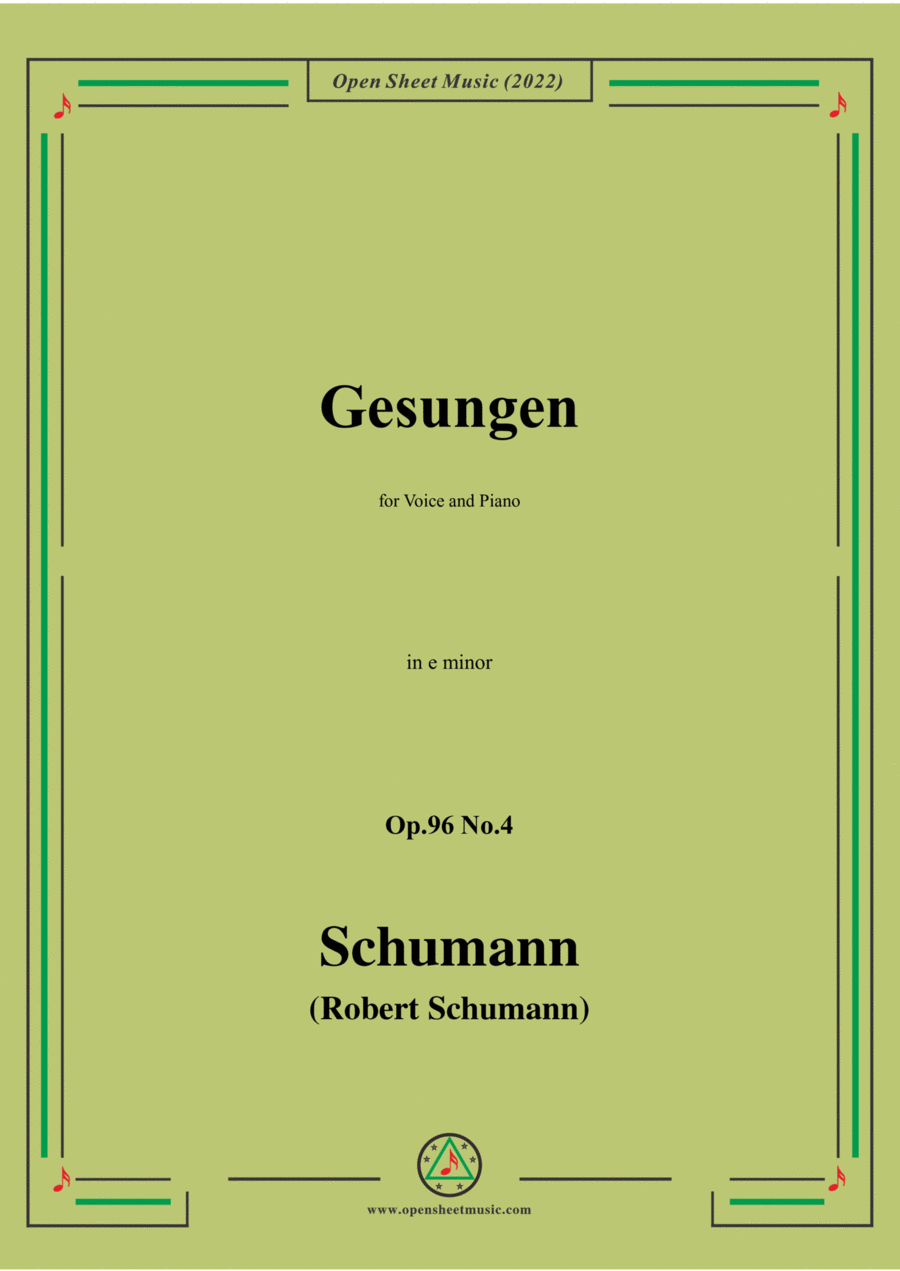 Schumann-Gesungen,Op.96 No.4,in e minor Voice scores gallery preview page 1
