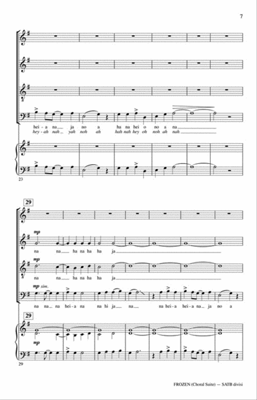 Frozen (Choral Suite) Divisi scores gallery preview page 5