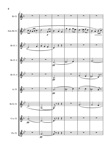 Folk Song Suite - Movement 2 - Intermezzo (Bonny Boy) - Clarinet Choir Music image number null