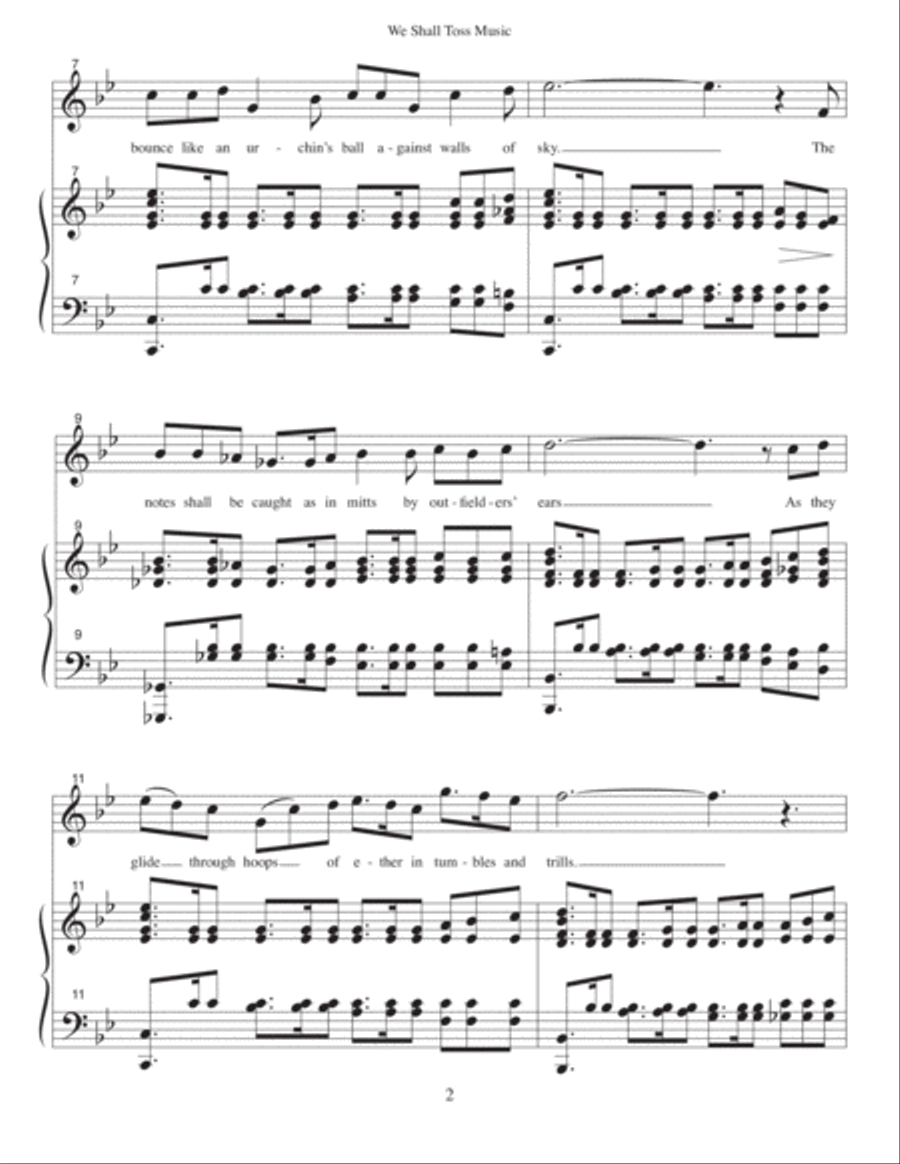 We Shall Toss Music (B-flat Major) High Voice scores gallery preview page 2