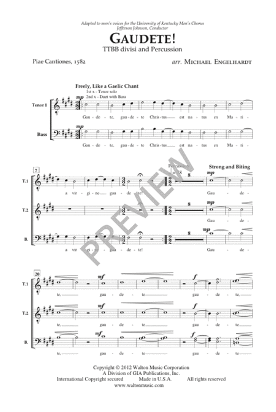 Gaudete! - TTBB (Vocal Score) TTBB scores gallery preview page 4