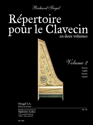 Book cover for Repertoire Pour Le Clavecin (en 2 Volumes) Volume 2 (6e/7e) (texte Francais, A