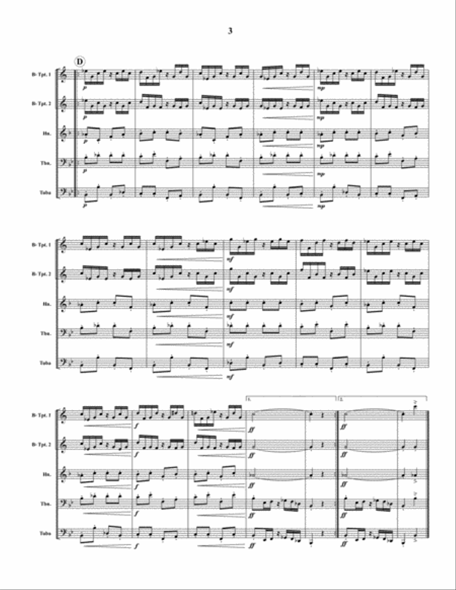 The Flyer Rag The Flyer Rag Brass Quintet scores gallery preview page 4