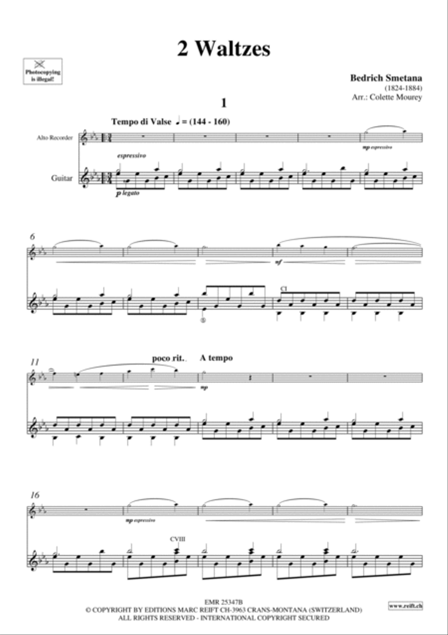 2 Waltzes Alto Recorder scores gallery preview page 4