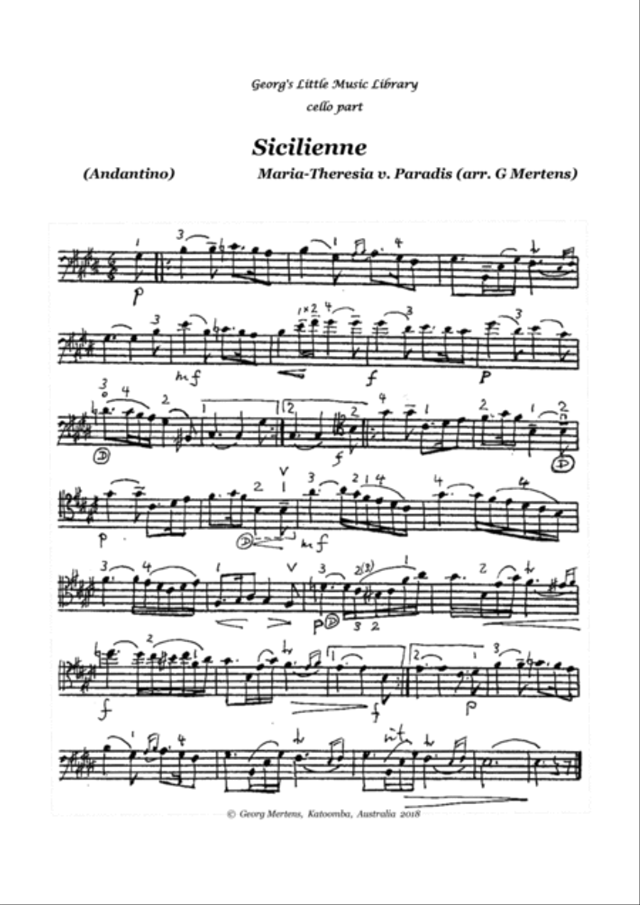 The 3 Cello Pieces from the Royal Wedding arr. for Cello & Guitar String Duet scores gallery preview page 4