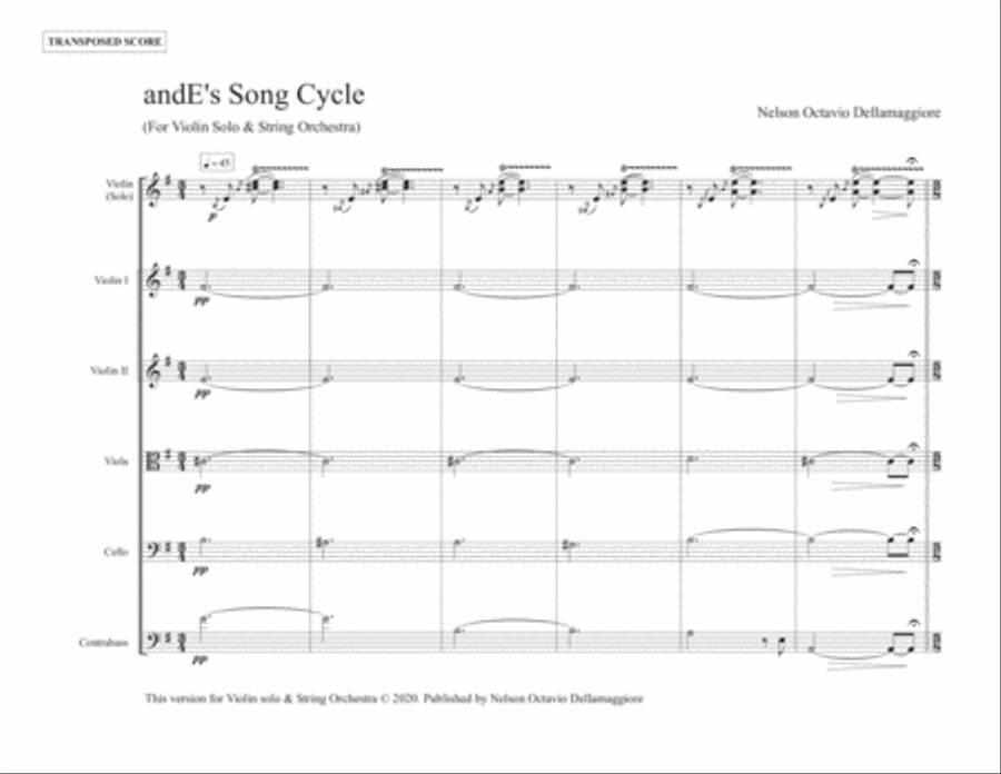 andE's Song Cycle (score & 6 parts) Violin Solo scores gallery preview page 2