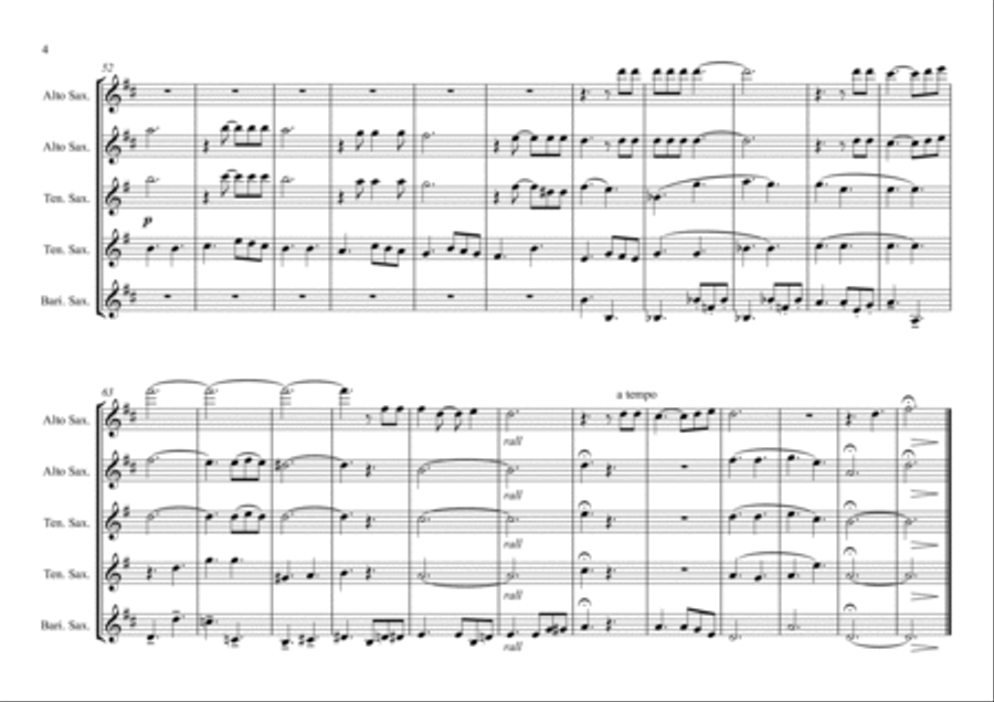 What A Wonderful World Saxophone Quintet scores gallery preview page 4