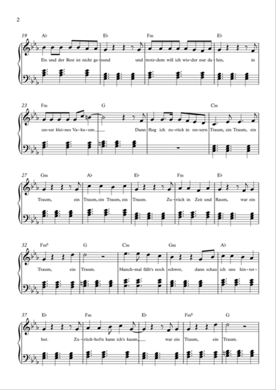 Ein Traum Easy Piano scores gallery preview page 2