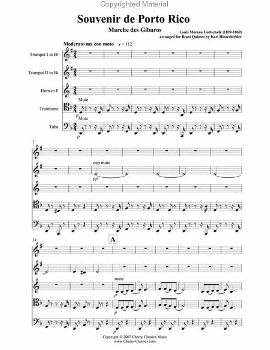 Souvenir de Porto Rico - Marche des Gibaros Brass Quintet scores gallery preview page 2