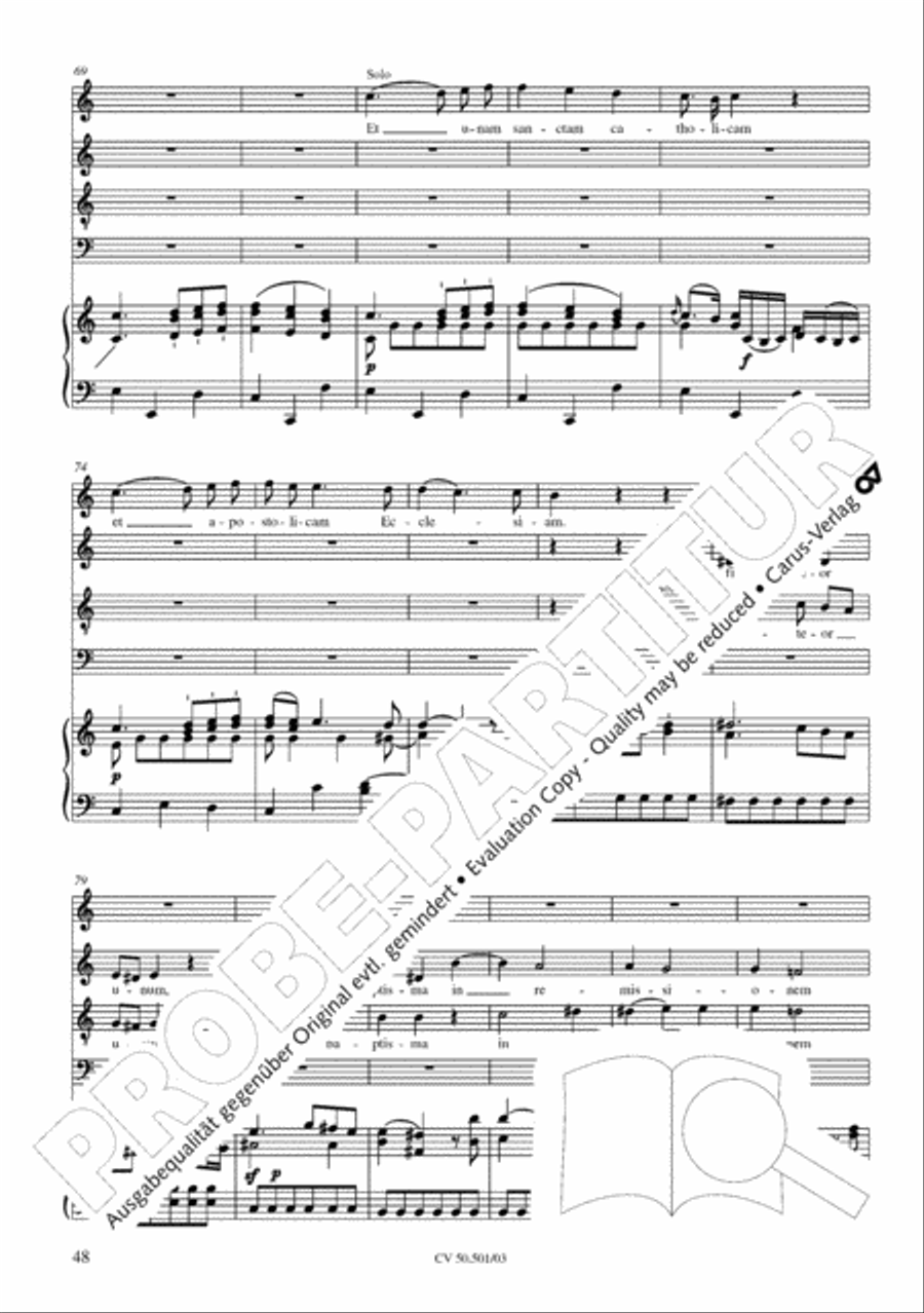 Mass in C Major 4-Part scores gallery preview page 49