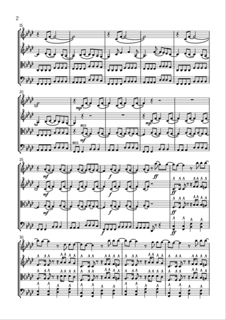 Smells Like Teen Spirit String Quartet scores gallery preview page 2