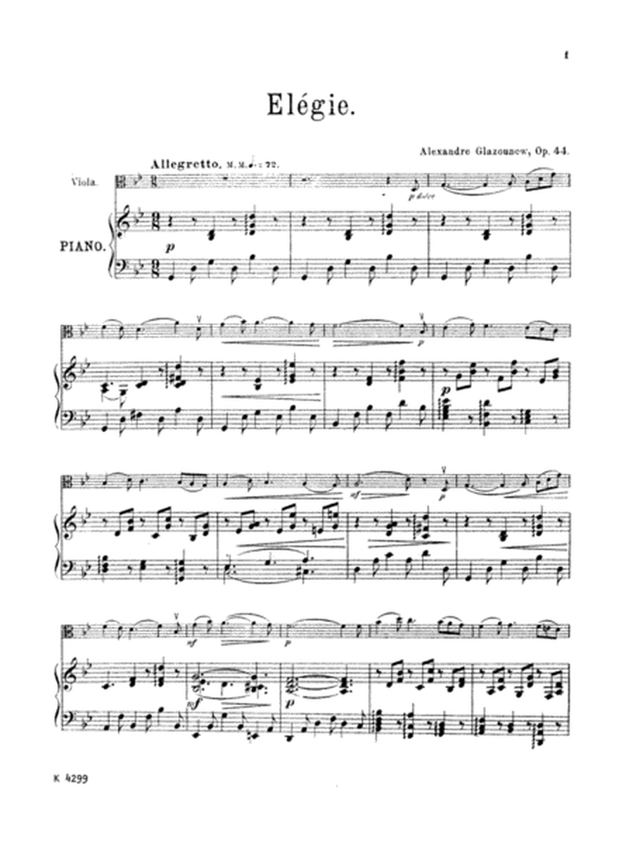 Elegie for Viola, Op. 44
