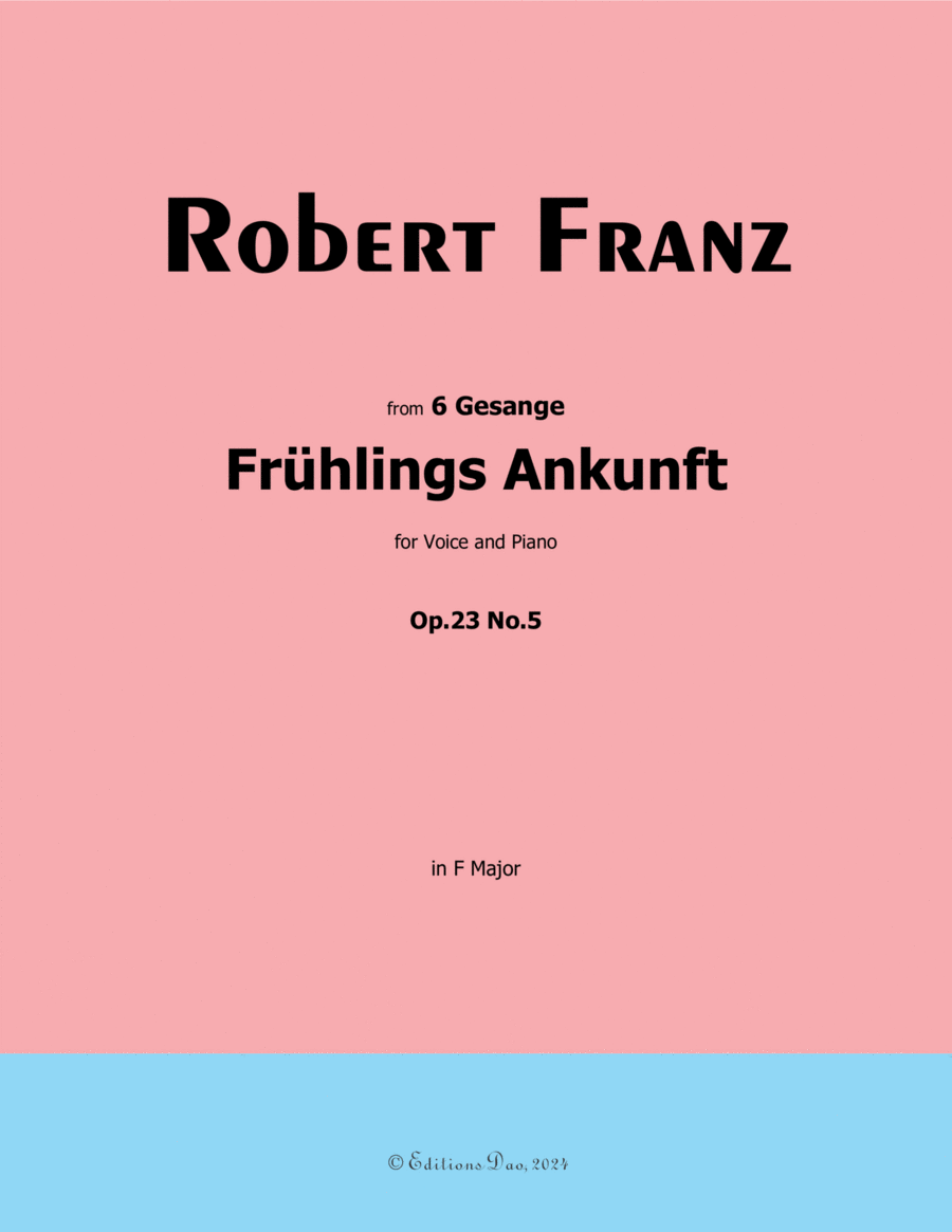 Fruhlings Ankunft, by Robert Franz, in F Major Voice scores gallery preview page 1