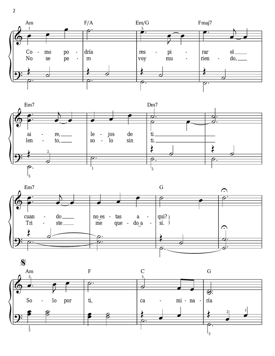 Solo Por Ti Solo Por Ti Voice scores gallery preview page 2