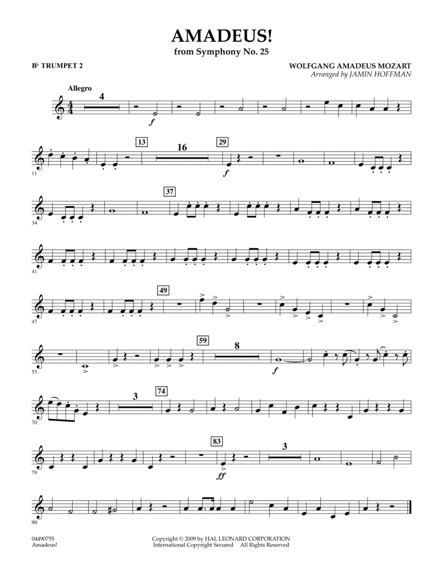 Amadeus! - Bb Trumpet 2