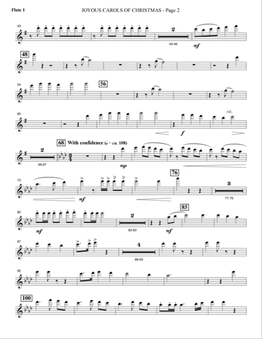 Joyous Carols of Christmas (Full Orchestra) - Flute 1 Choir scores gallery preview page 2