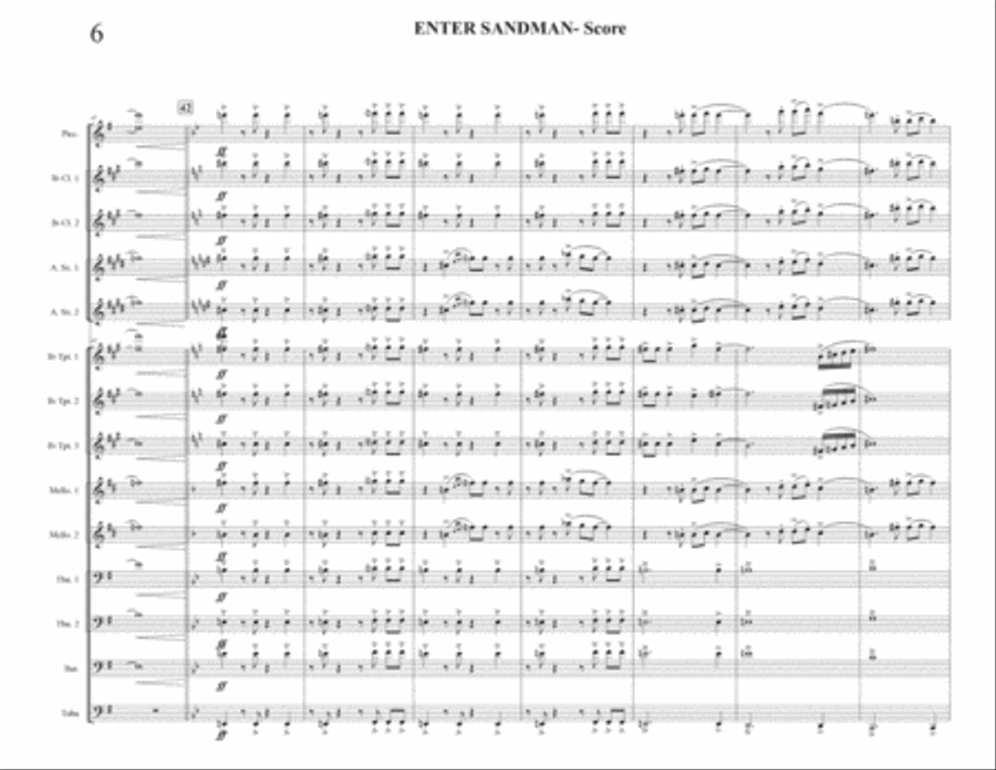 Enter Sandman Marching Band scores gallery preview page 6