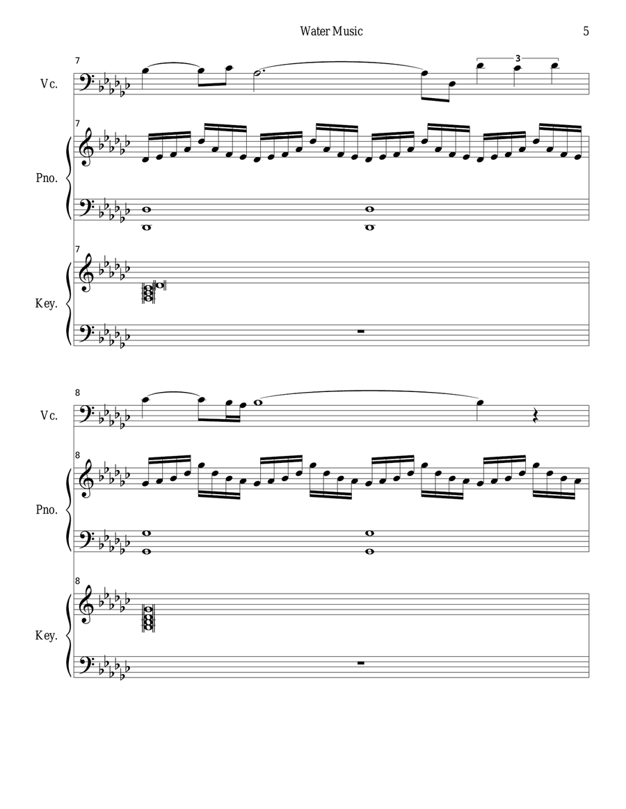 Water Music (Flute, Cello and Harp) Small Ensemble scores gallery preview page 5