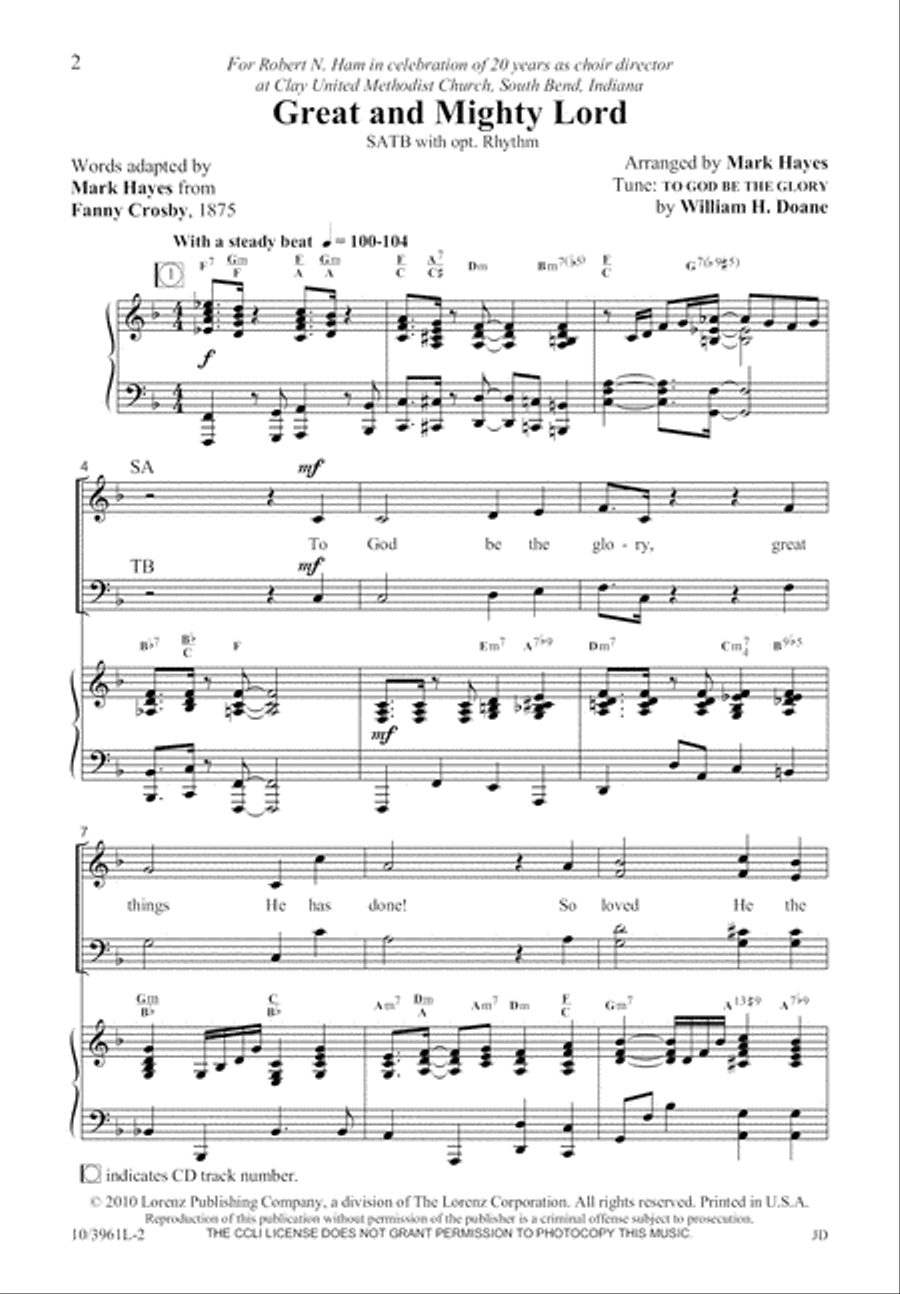 Great and Mighty Lord Great and Mighty Lord 4-Part scores gallery preview page 2