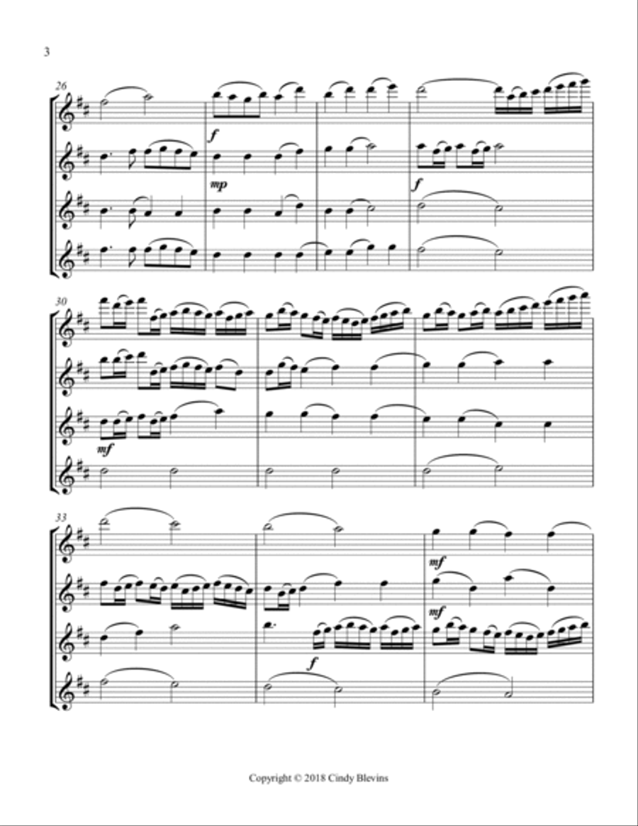 Pachelbel's Canon, for Flute Quartet Flute Quartet scores gallery preview page 4