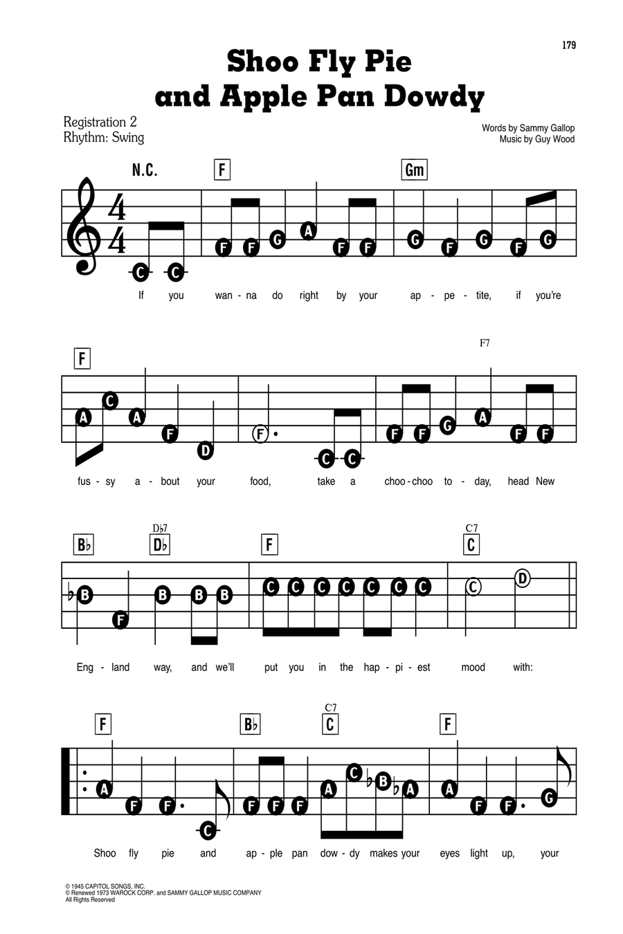 Shoo Fly Pie And Apple Pan Dowdy Electronic Keyboard scores gallery preview page 1