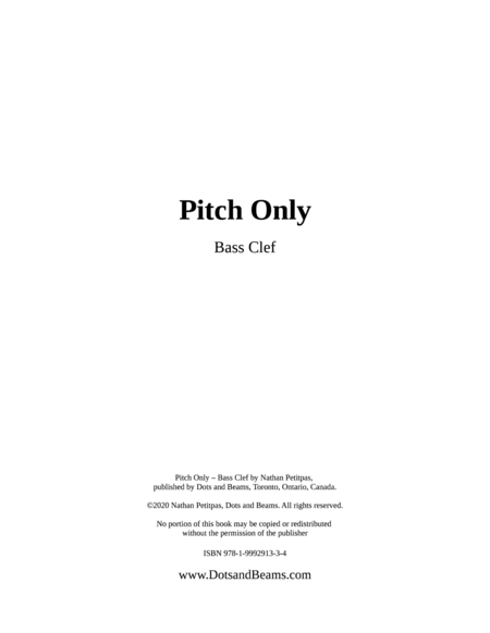 Pitch Only - Bass Clef (Sight Reading Exercise Book)