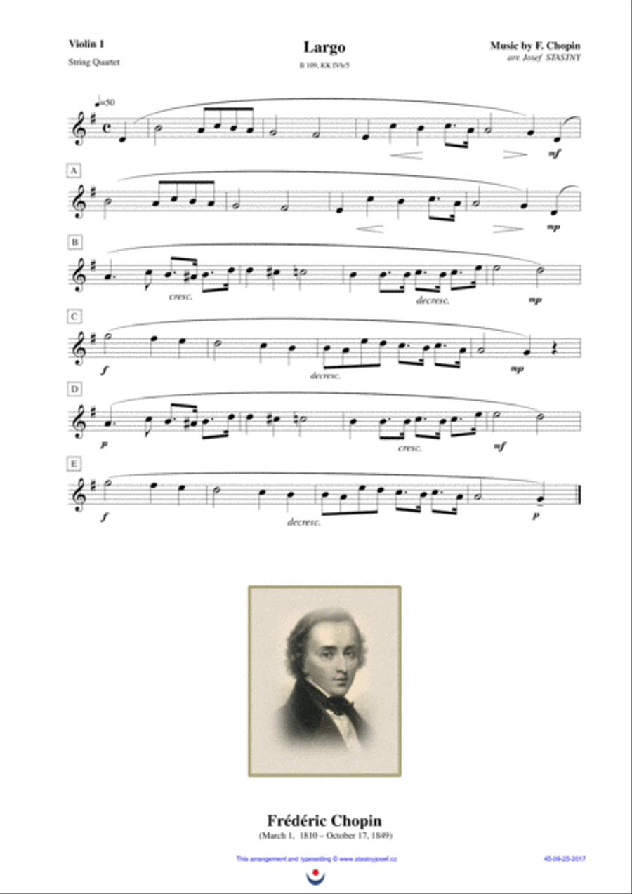 Largo (Chopin) String Quartet scores gallery preview page 2