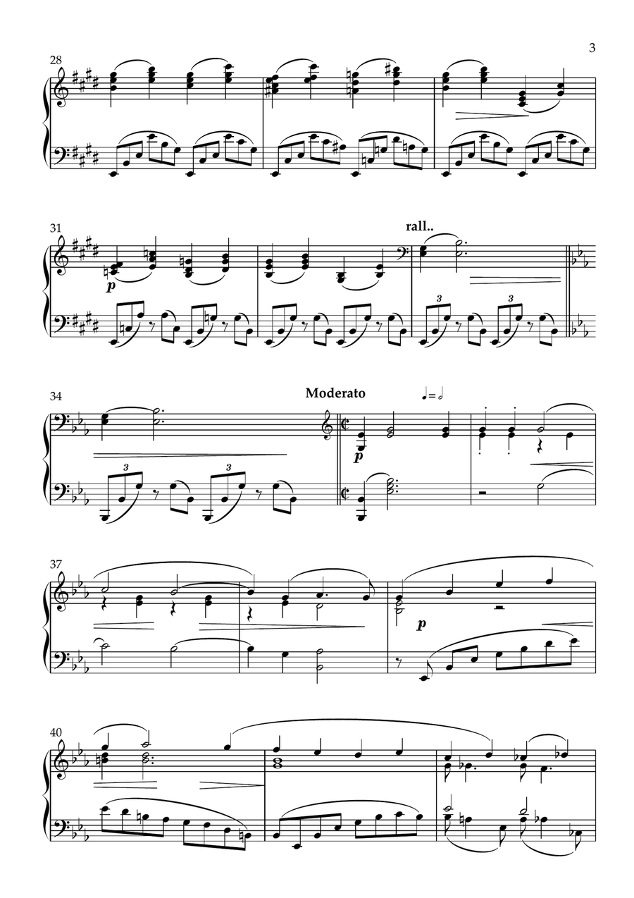 S.Rachmaninoff- Themes from Piano Concerto No 2- Solo Piano (simplified version) Piano Solo scores gallery preview page 4