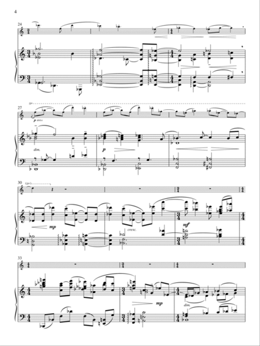 Elegy: Largo from Violin Concerto Violin Solo scores gallery preview page 3